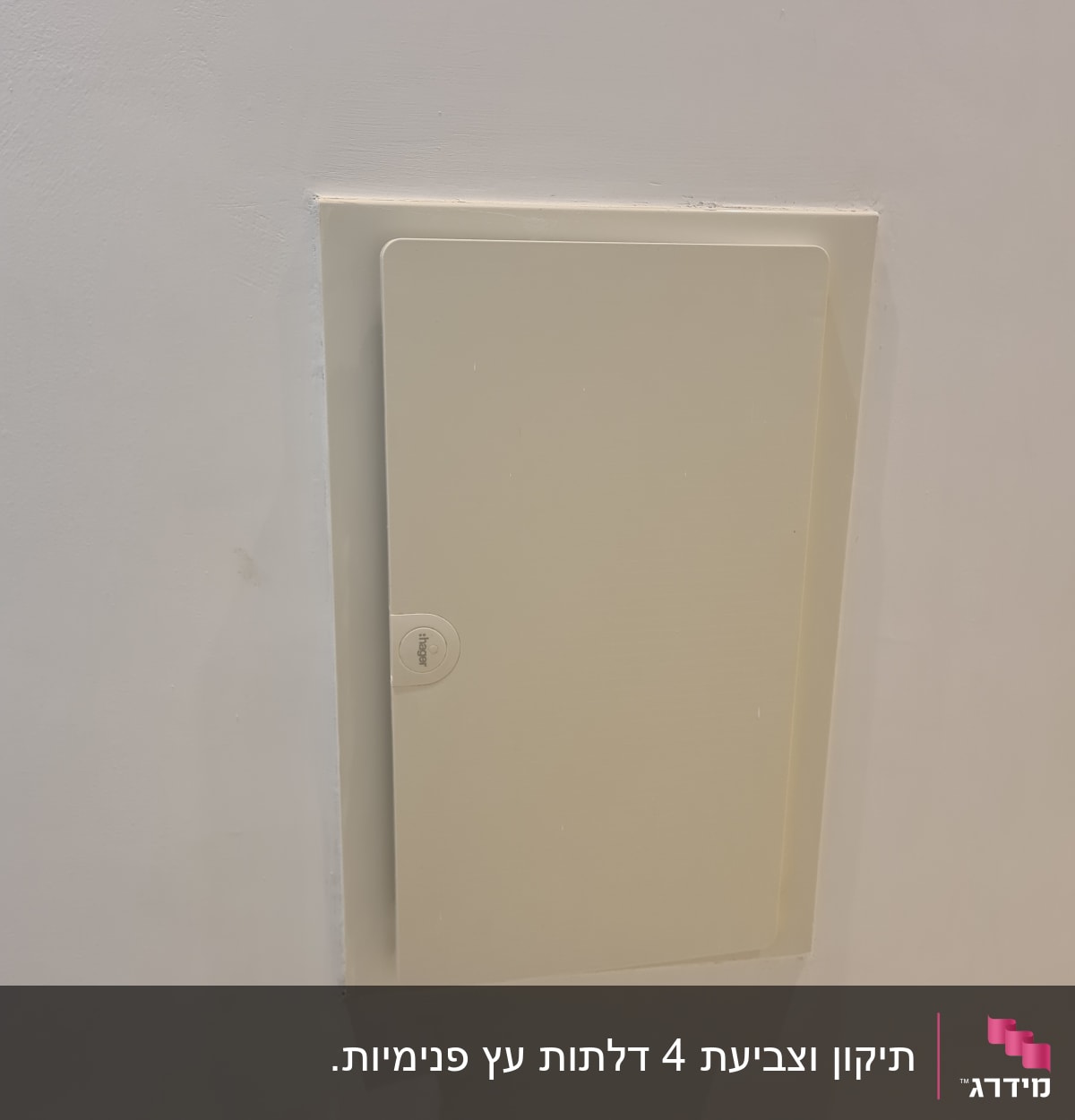 דלת ארון חשמל על קיר צבוע